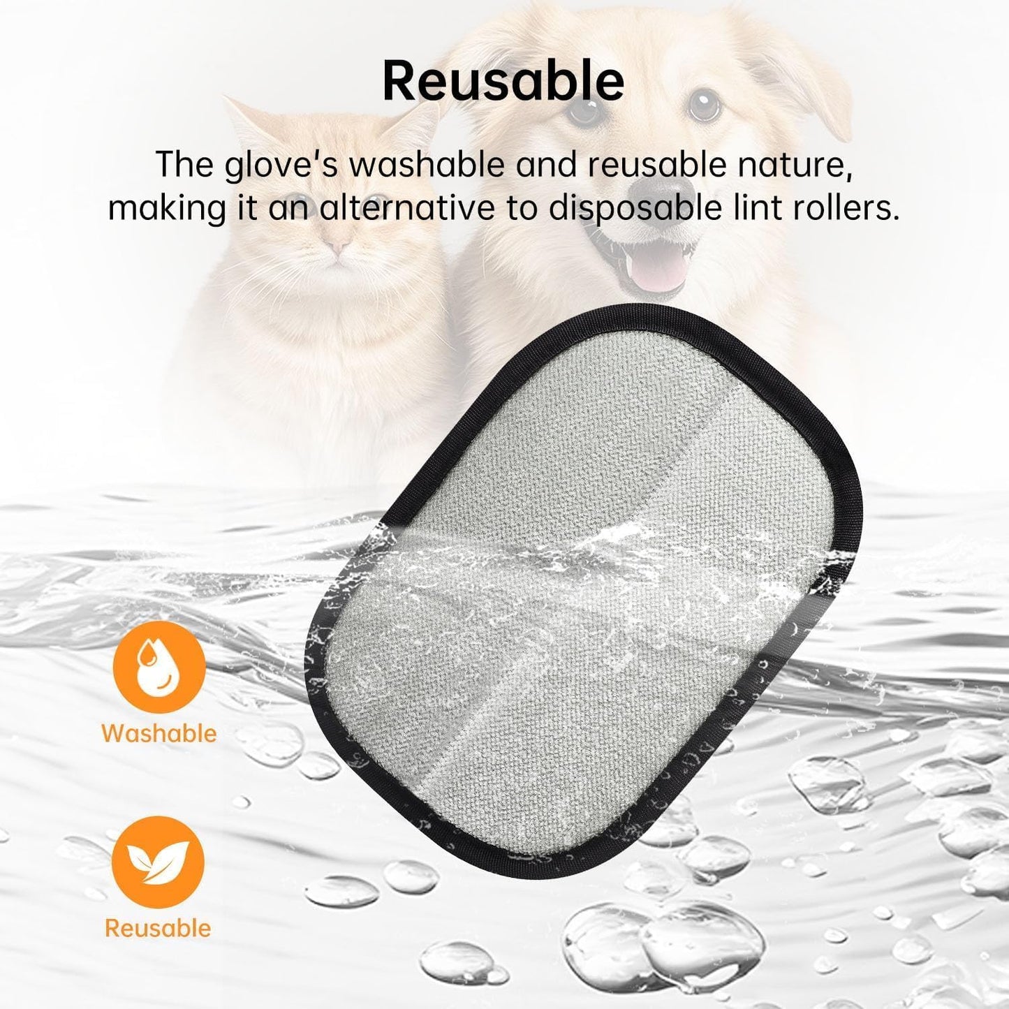 2PCS Pet Hair Removal Glove,Electrostatic Pet Hair Removal Gloves,Reusable Cat & Dog Hair Remover (2PCS)