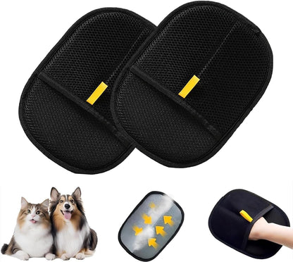 2PCS Pet Hair Removal Glove,Electrostatic Pet Hair Removal Gloves,Reusable Cat & Dog Hair Remover （2PCS）